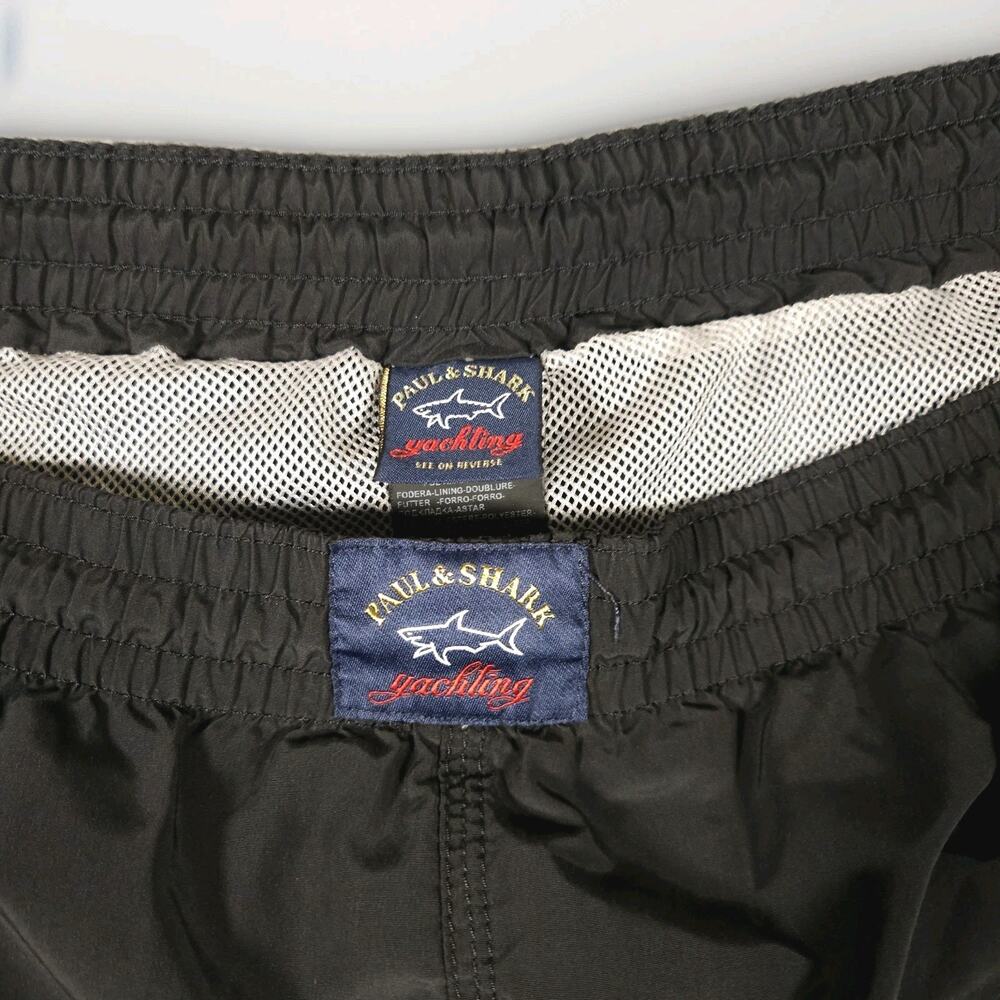 Paul & Shark Yachting Swim Shorts Men 2XL Black Made In Italy Maritime Large